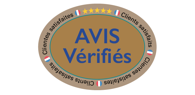 image cliquable du logo 'avis vérifiés' menant aux avis vérifiés des clients.